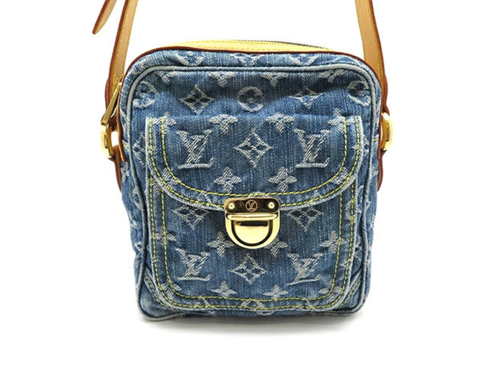 LOUIS VUITTON Camera Bag Monogram Denim Blue
